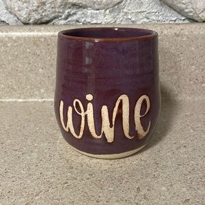 Handmade Purple Ceramic Clay Wine Cup NWOT